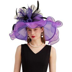 Women's Kentucky Derby Church Dress Hat 03-violet